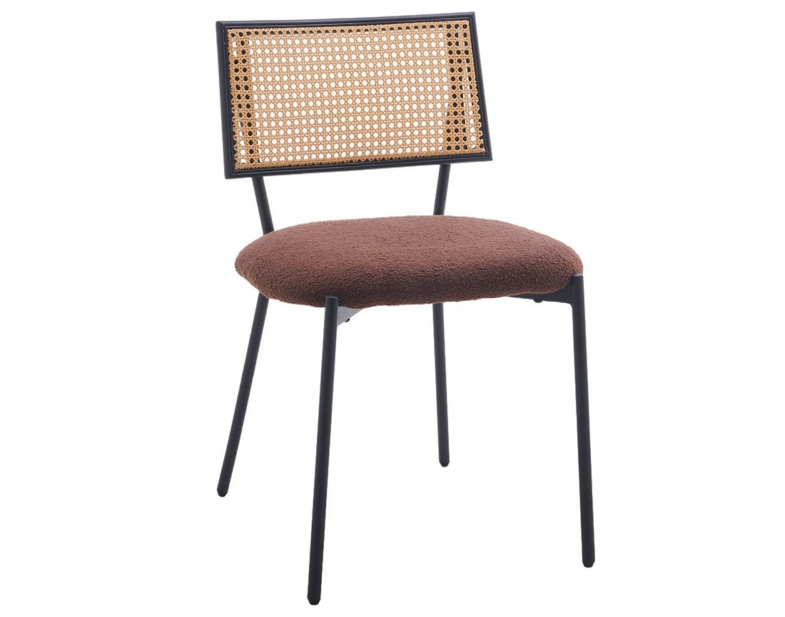 Lot de 2 chaises en tissu bouclette Luciano