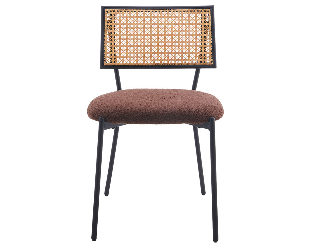 Lot de 2 chaises en tissu bouclette Luciano