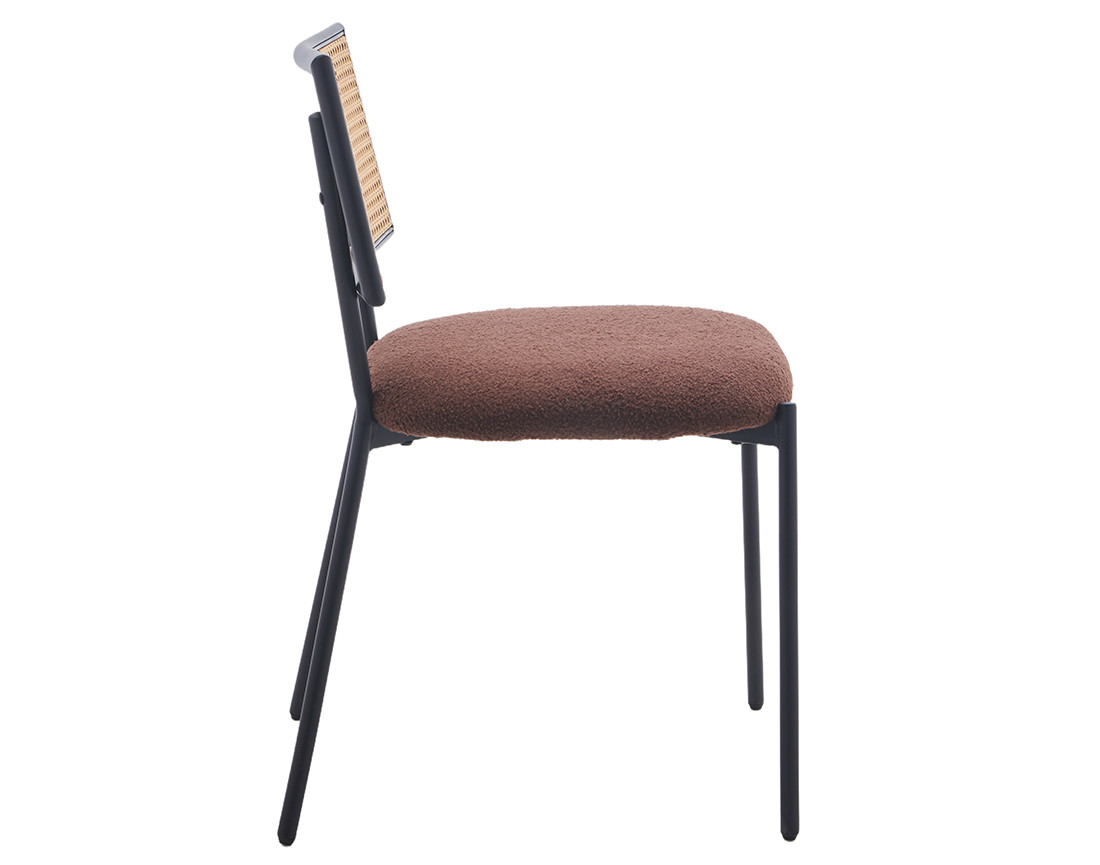 Lot de 2 chaises en tissu bouclette Luciano