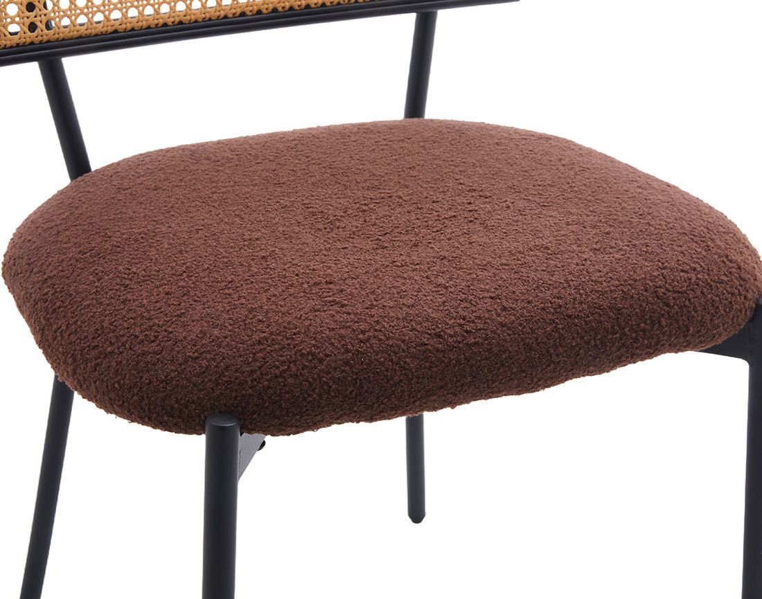 Lot de 2 chaises en tissu bouclette Luciano