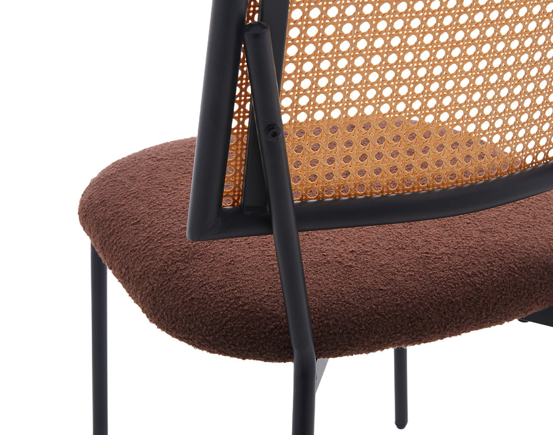 Lot de 2 chaises en tissu bouclette Luciano