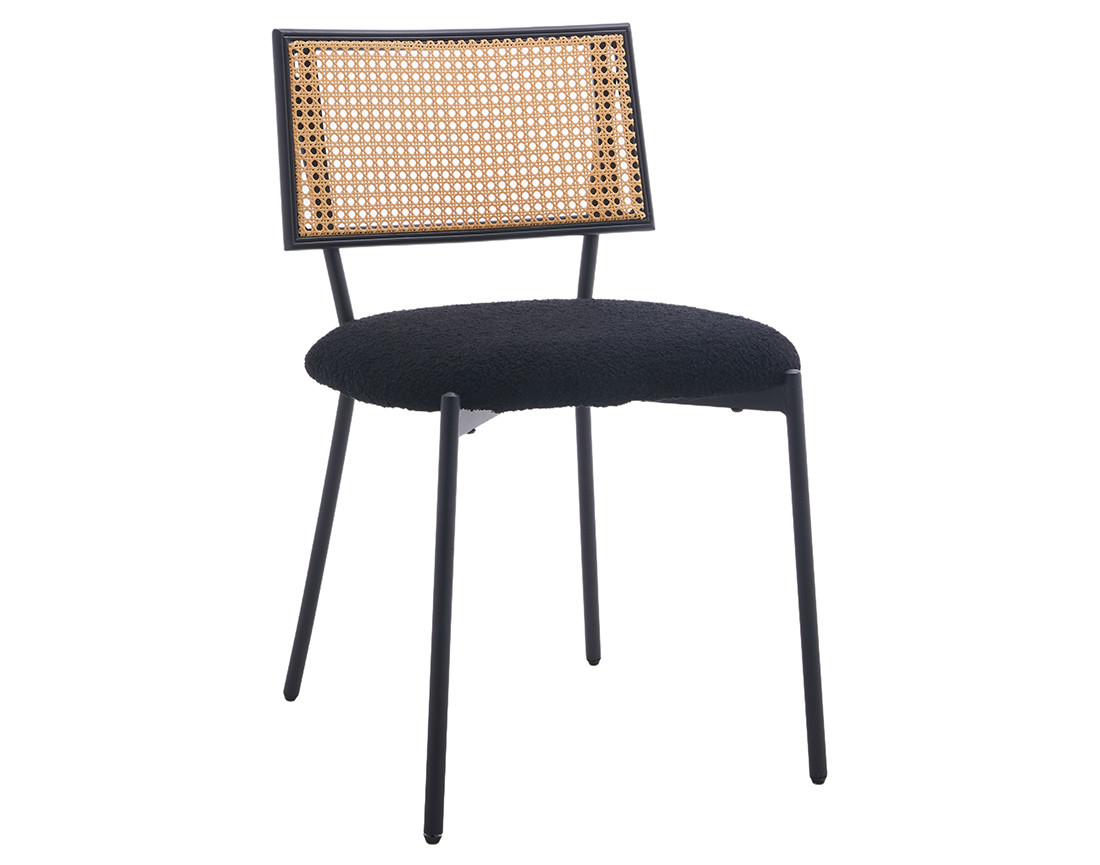 Lot de 2 chaises en tissu bouclette Luciano