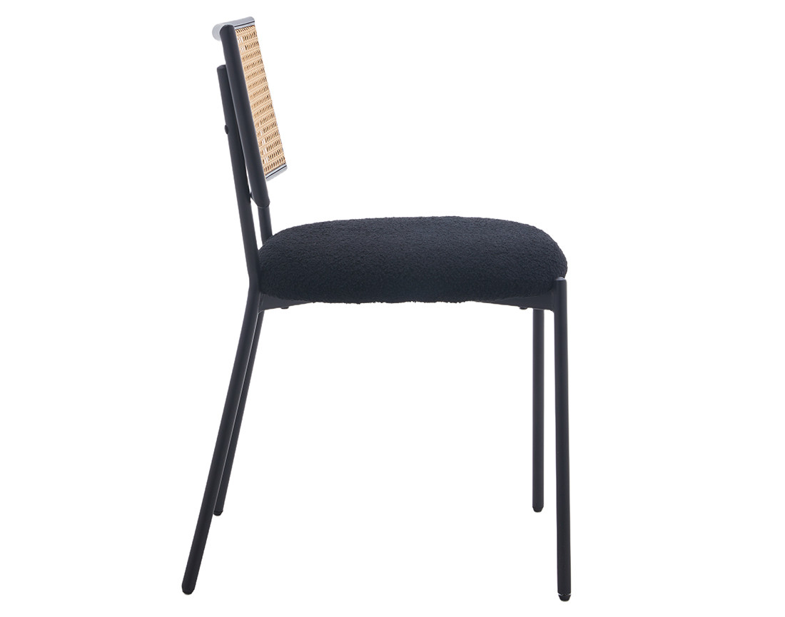 Lot de 2 chaises en tissu bouclette Luciano