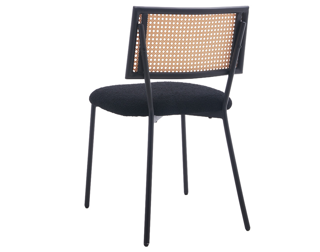Lot de 2 chaises en tissu bouclette Luciano