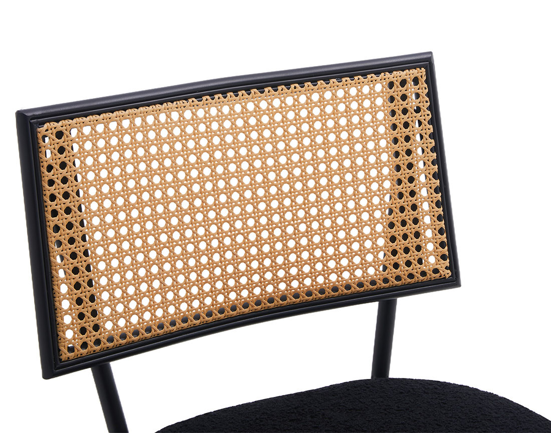 Lot de 2 chaises en tissu bouclette Luciano