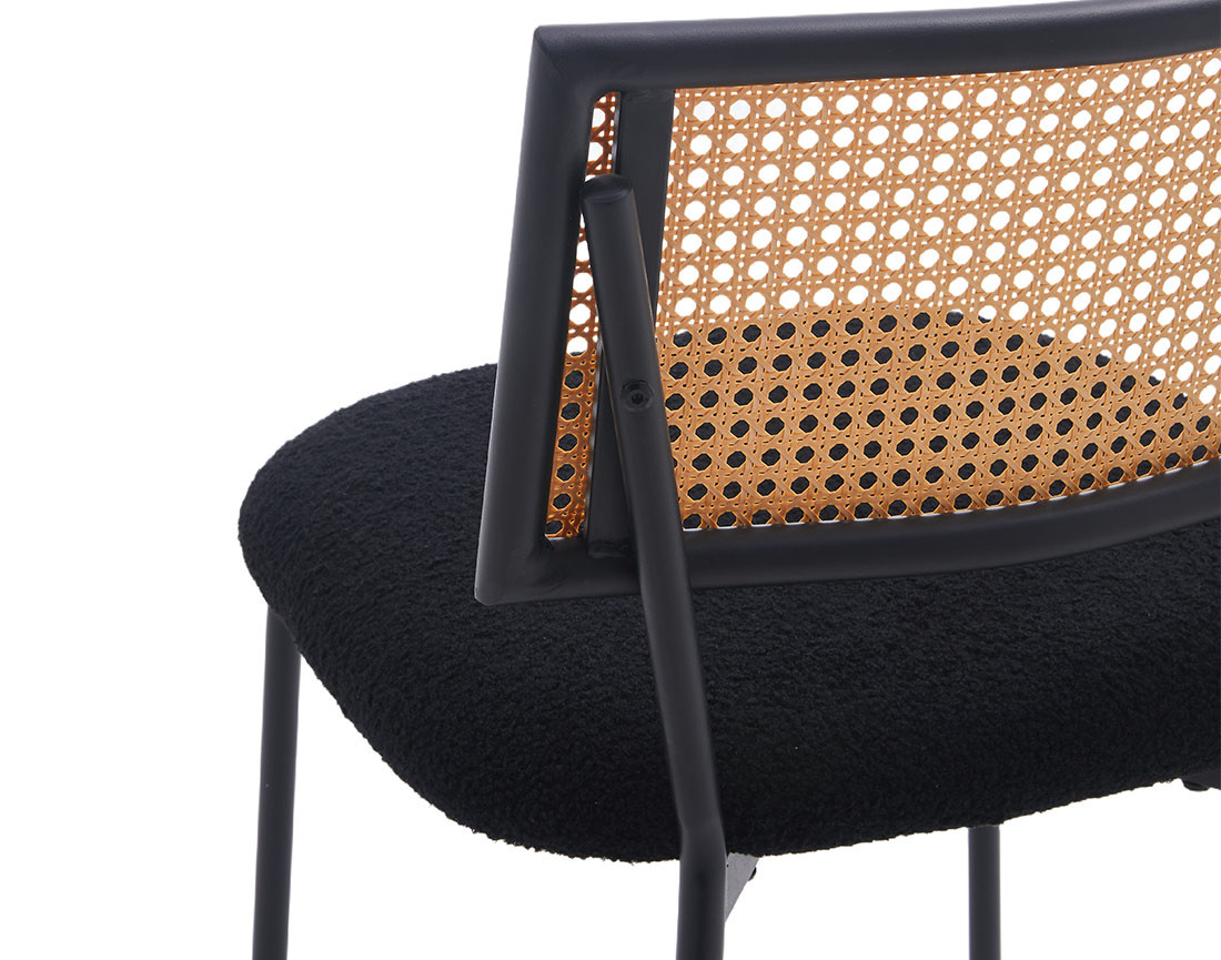 Lot de 2 chaises en tissu bouclette Luciano