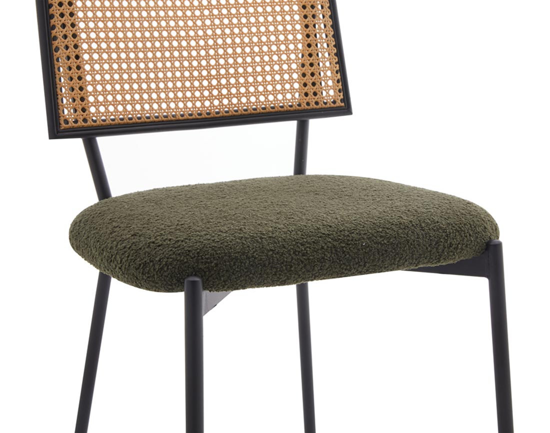 Lot de 2 chaises en tissu bouclette Luciano