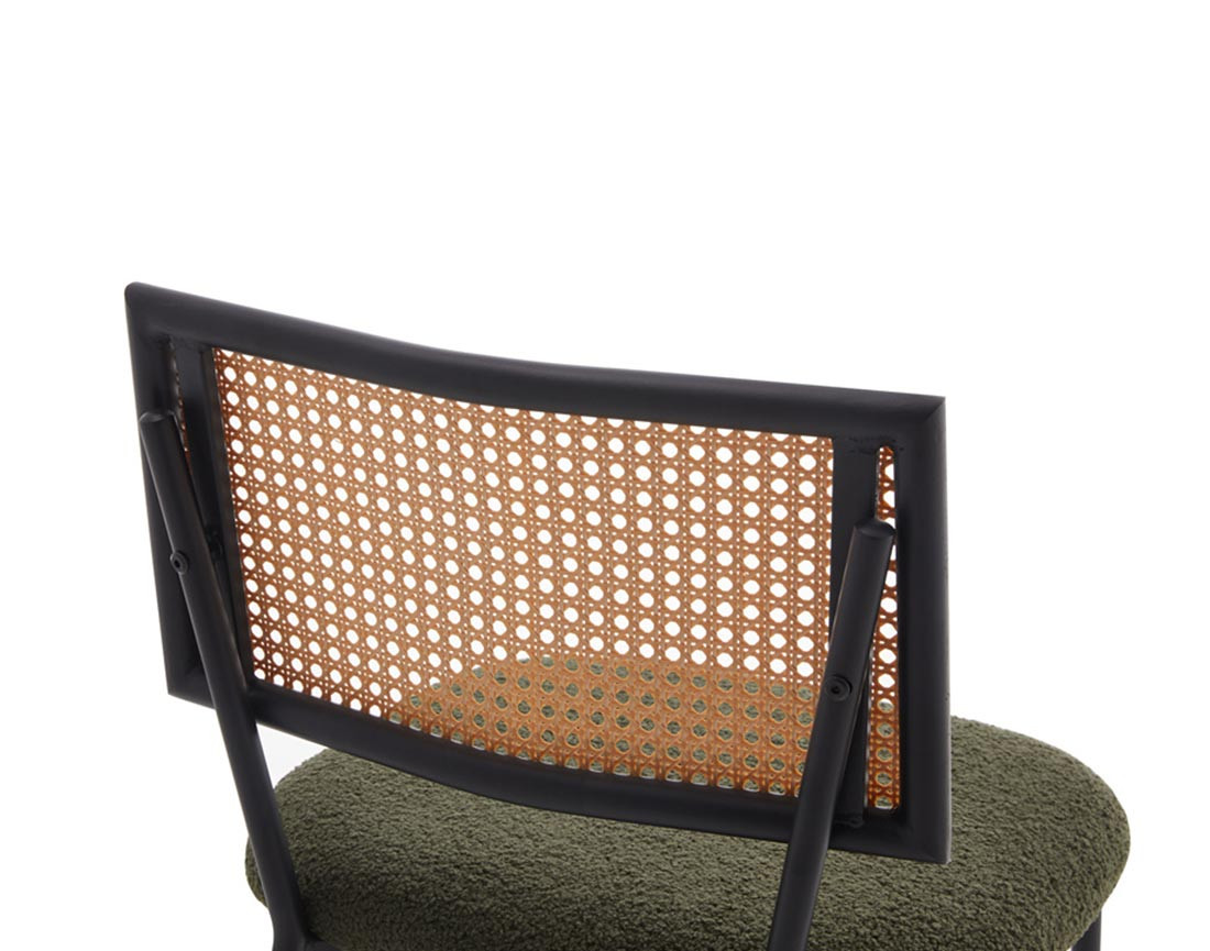 Lot de 2 chaises en tissu bouclette Luciano