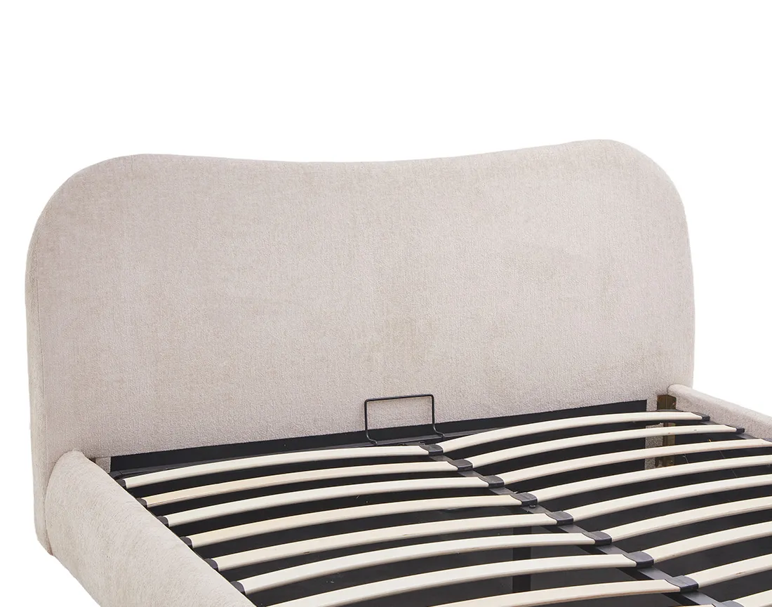 Lit coffre 160x200 cm en velours texturé Hugo