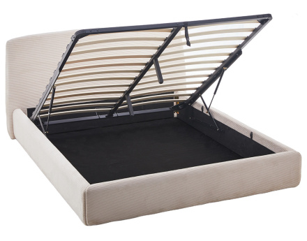 Lit coffre 160x200 cm en velours côtelé Juliette