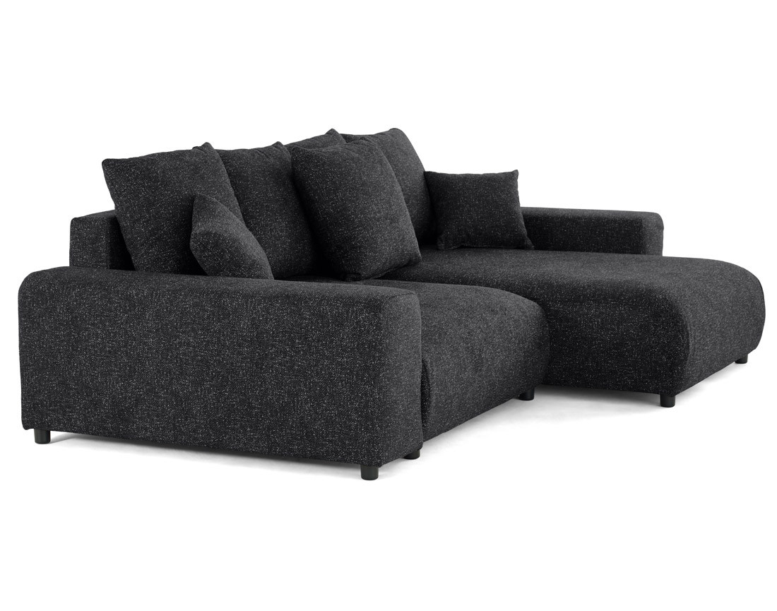 Canapé d'angle réversible convertible coffre en tissu moucheté Spice