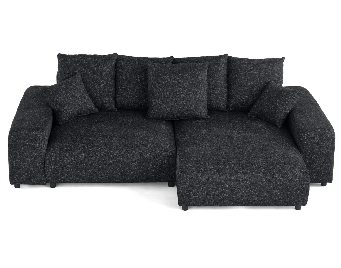 Canapé d'angle réversible convertible coffre en tissu moucheté Spice