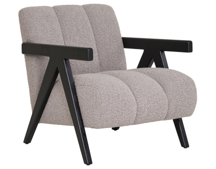 Fauteuil avec accoudoirs en tissu bouclette Almeria