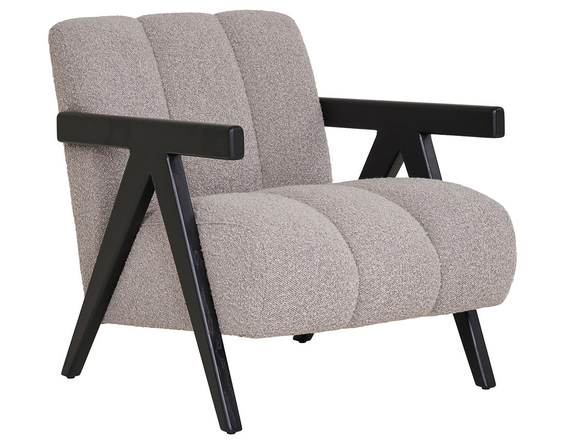 Fauteuil avec accoudoirs en tissu bouclette Almeria