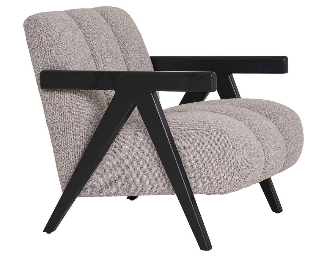 Fauteuil avec accoudoirs en tissu bouclette Almeria