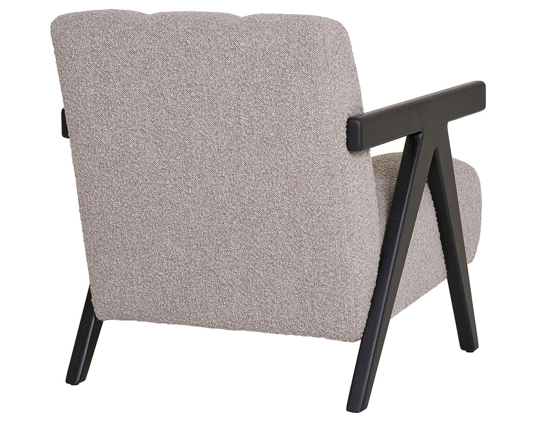 Fauteuil avec accoudoirs en tissu bouclette Almeria
