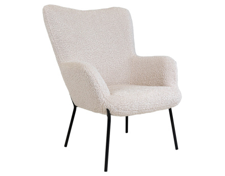 Fauteuil en tissu bouclette Emilio