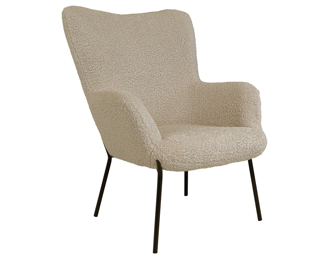 Fauteuil en tissu bouclette Emilio