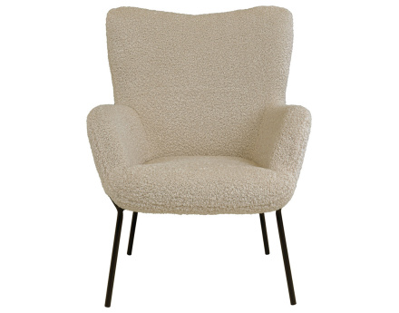 Fauteuil en tissu bouclette Emilio