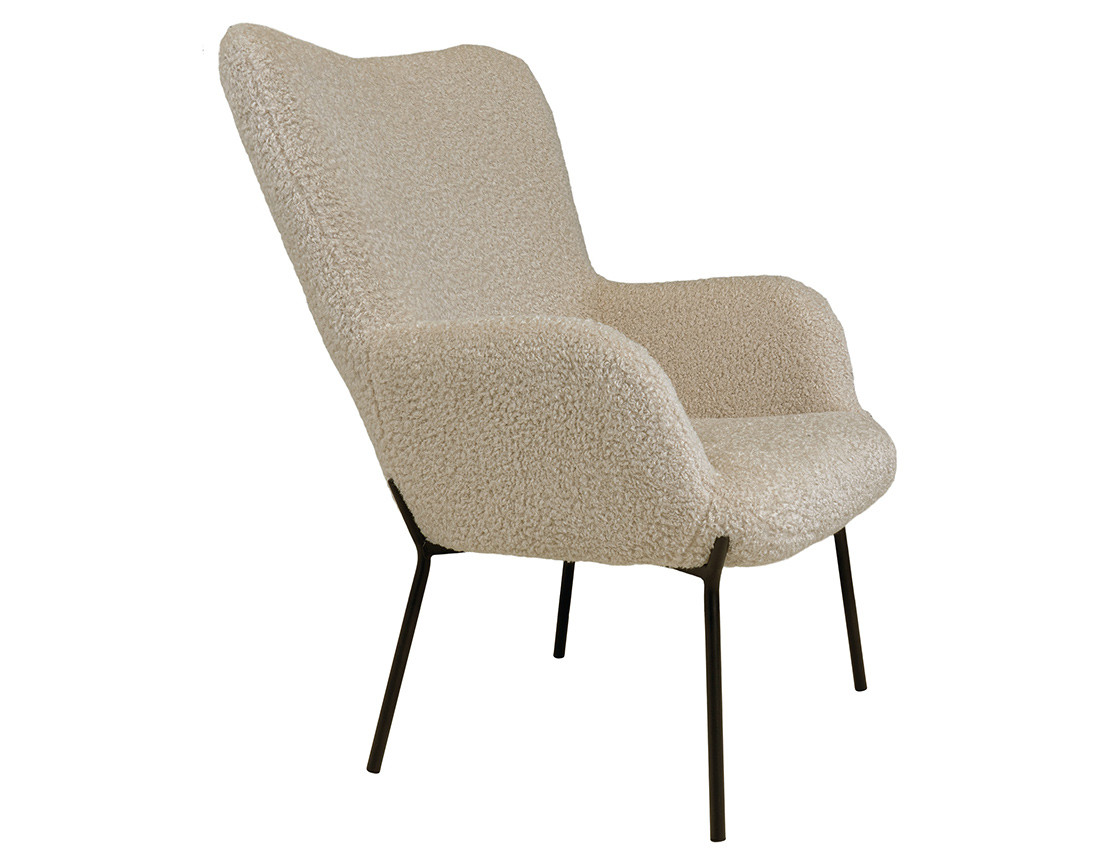 Fauteuil en tissu bouclette Emilio
