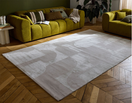 Tapis rectangulaire motif bohème taupe Telio