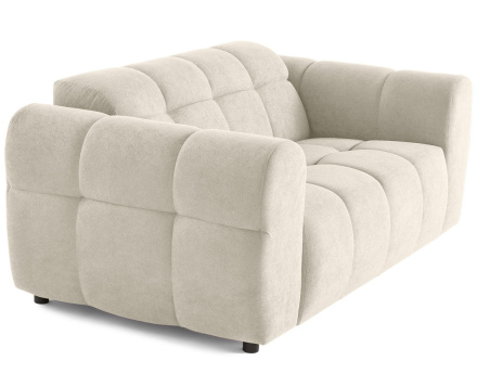 Canapé droit 2 places en tissu texturé Ray