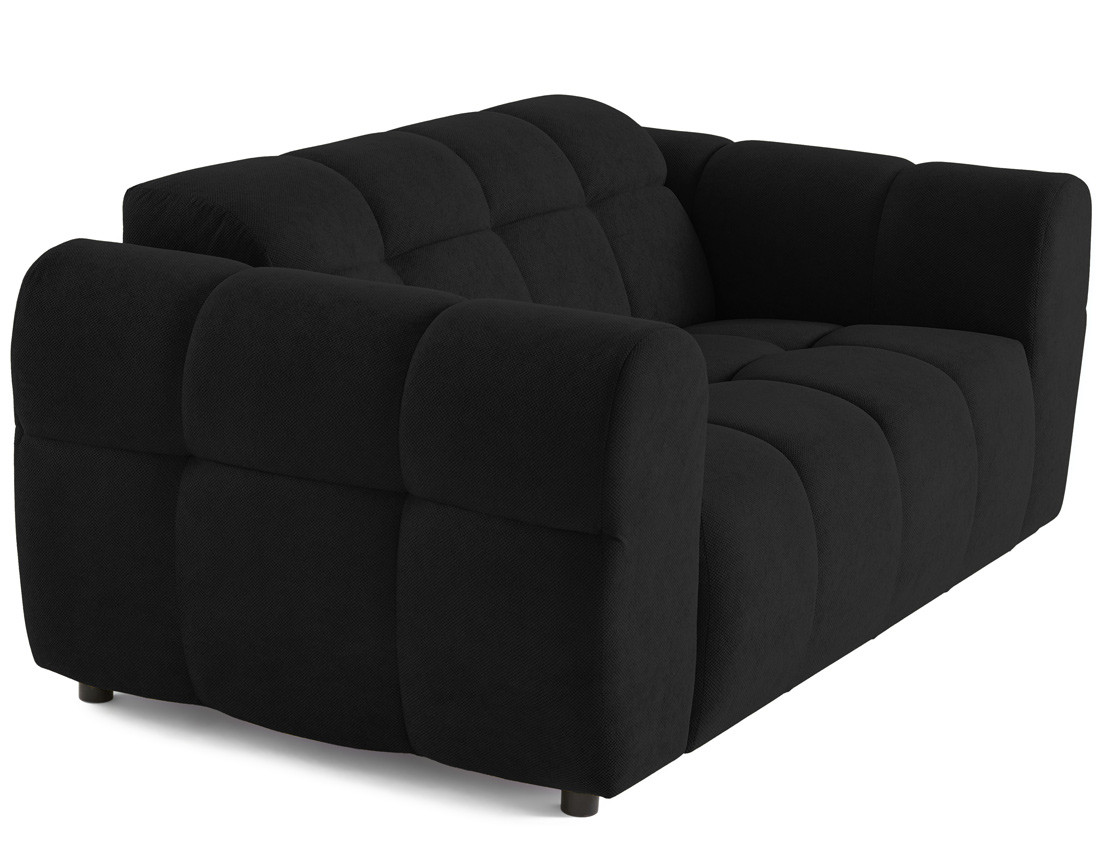 Canapé droit 2 places en tissu texturé Ray