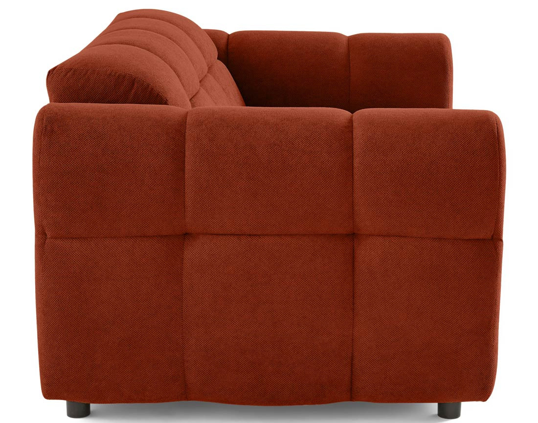 Canapé droit 2 places en tissu texturé Ray