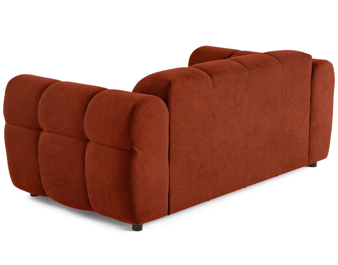 Canapé droit 2 places en tissu texturé Ray