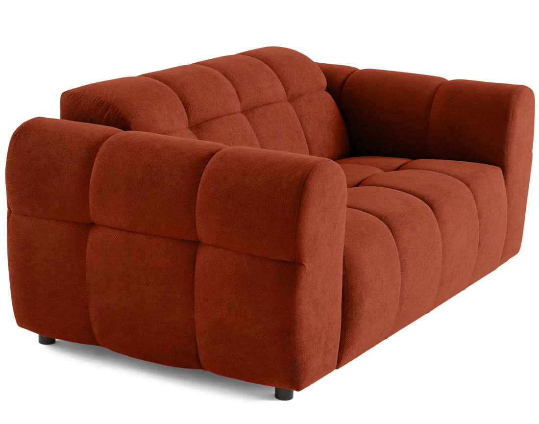 Canapé droit 2 places en tissu texturé Ray