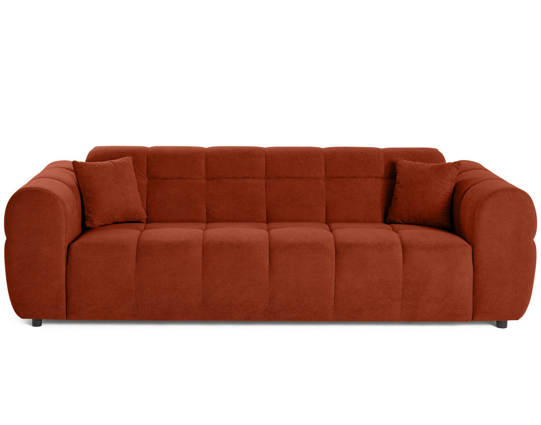 Canapé droit 3 places en tissu texturé Ray