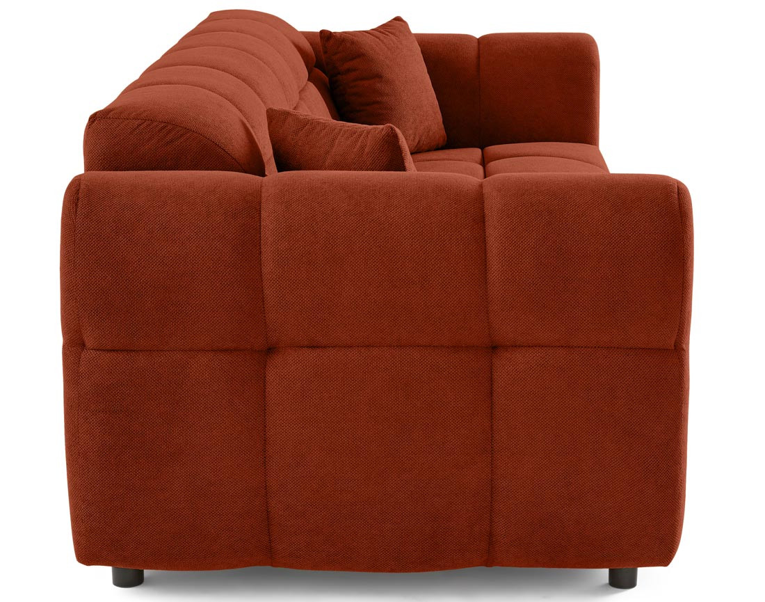 Canapé droit 3 places en tissu texturé Ray