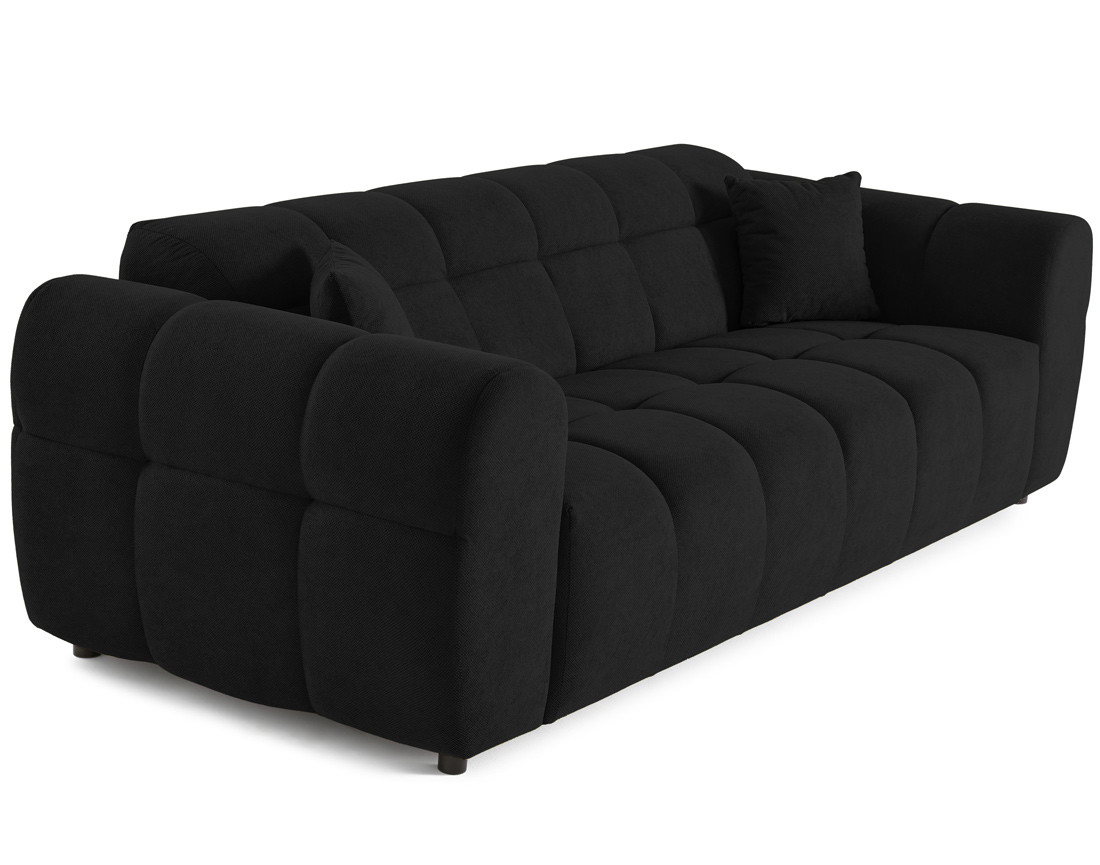 Canapé droit 3 places en tissu texturé Ray