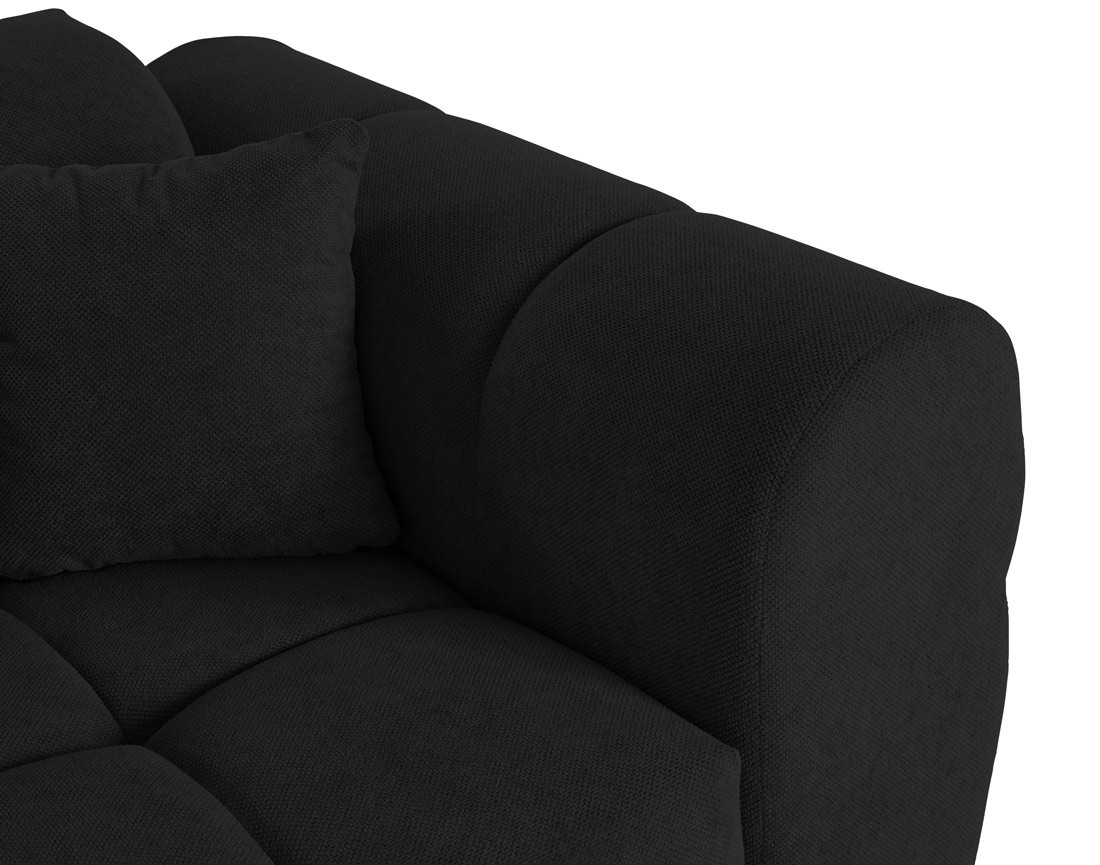 Canapé droit 3 places en tissu texturé Ray