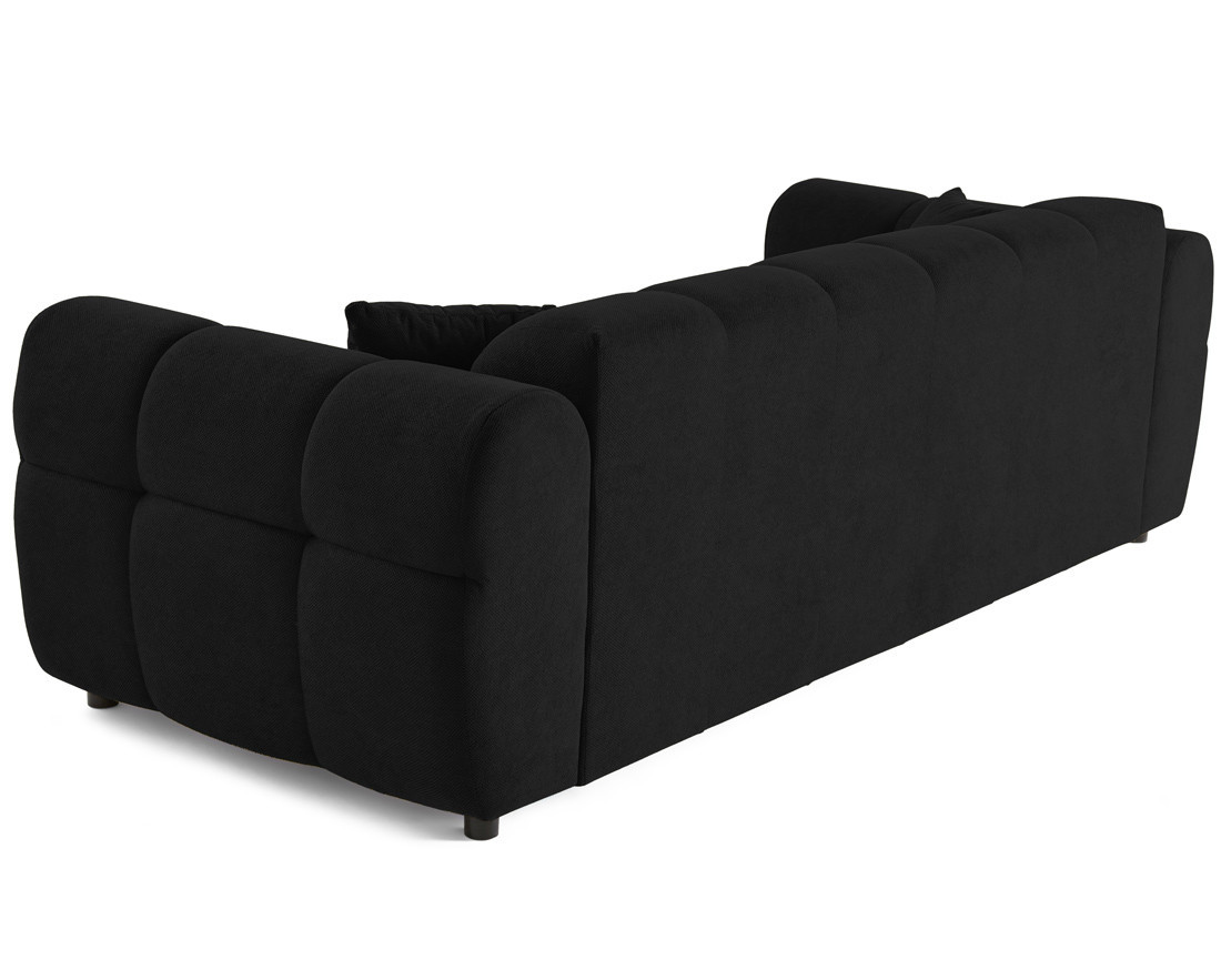 Canapé droit 3 places en tissu texturé Ray