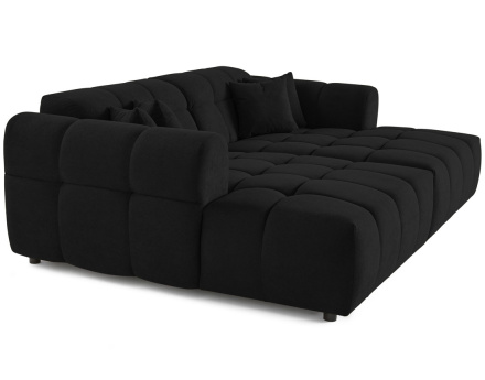 Canapé droit 4 places avec double méridienne en tissu texturé Ray