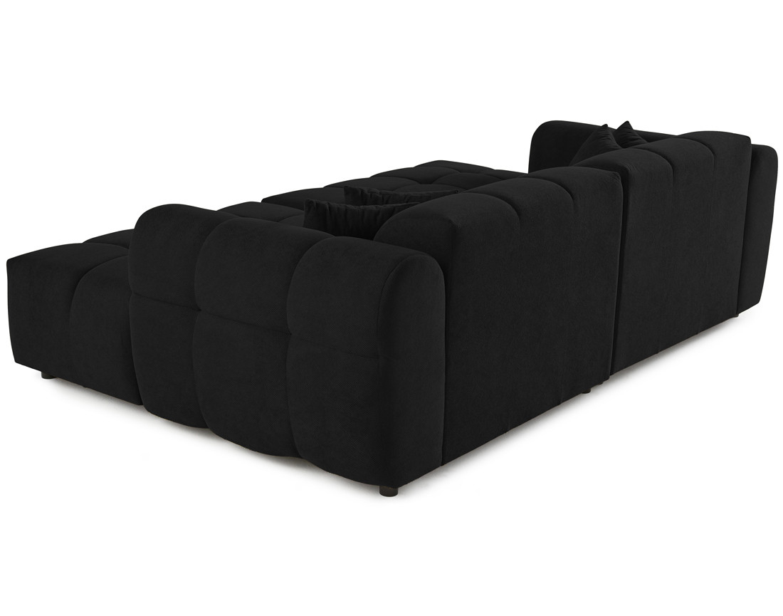 Canapé droit 4 places avec double méridienne en tissu texturé Ray