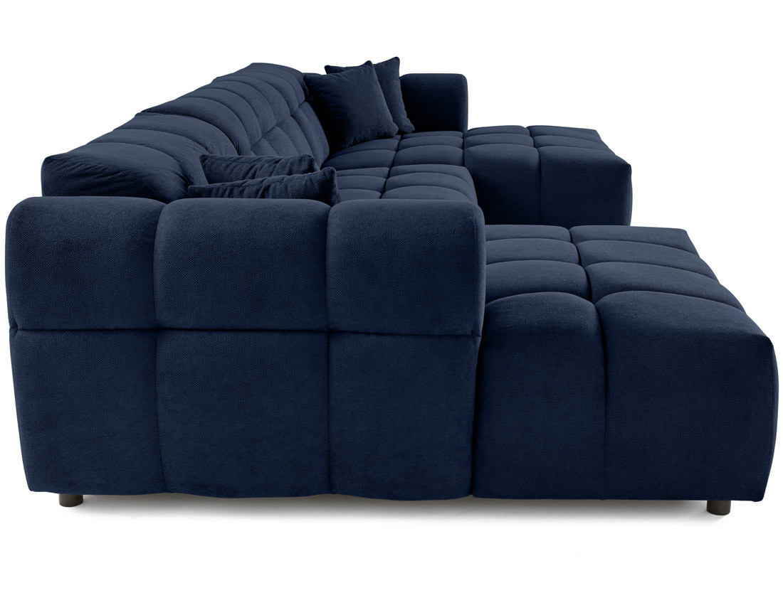 Canapé panoramique en U 7 places en tissu texturé Ray