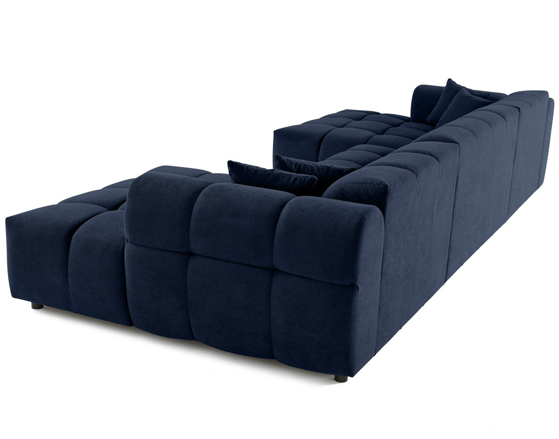 Canapé panoramique en U 7 places en tissu texturé Ray