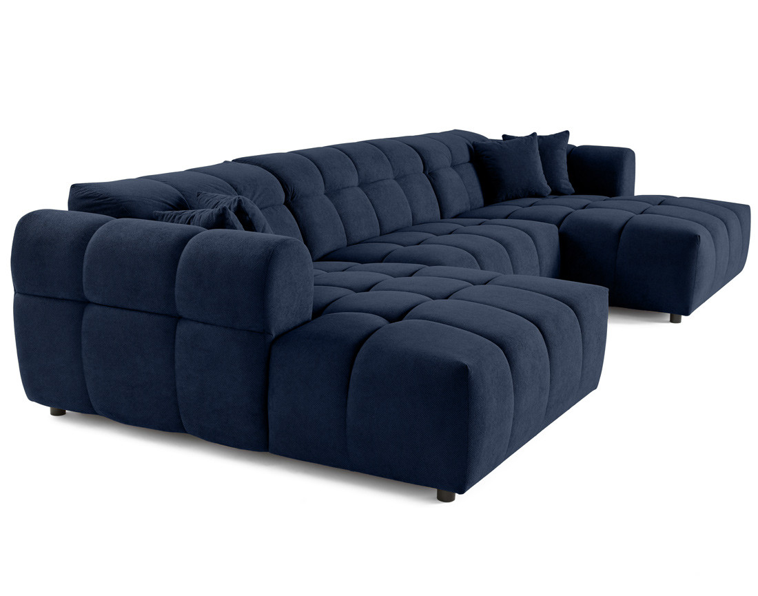 Canapé panoramique en U 7 places en tissu texturé Ray