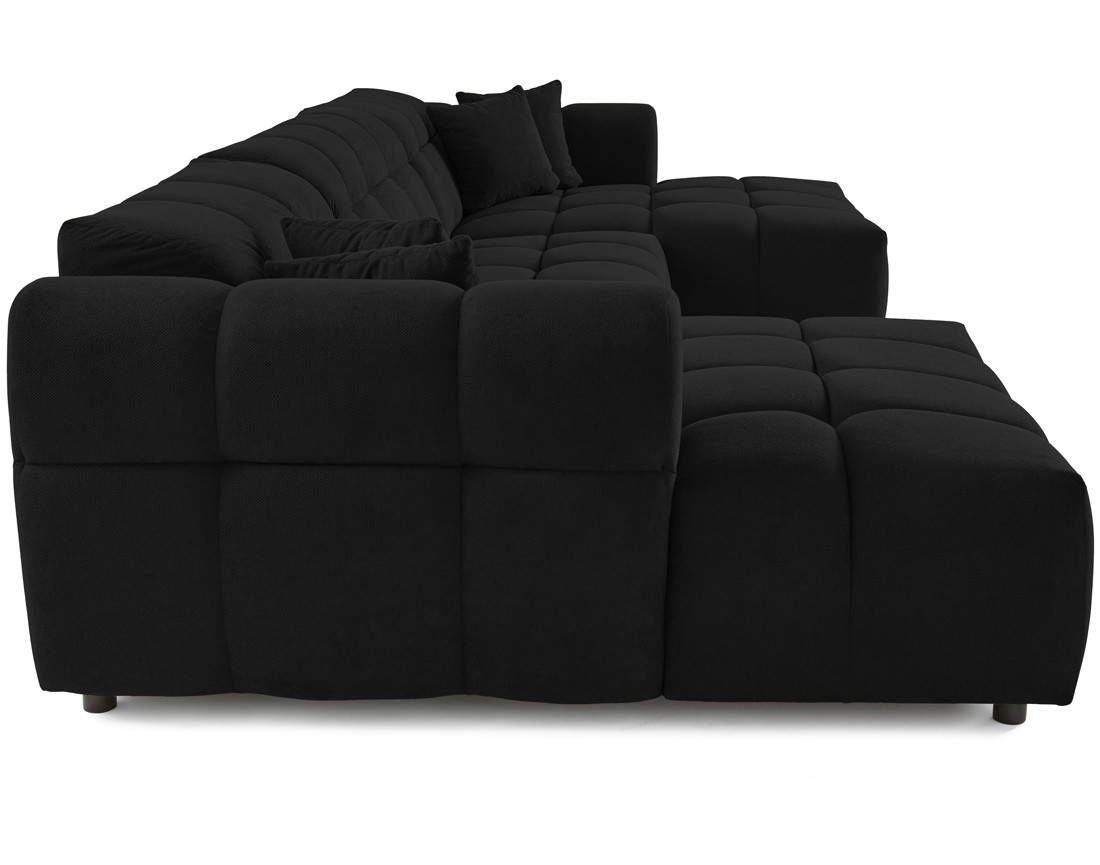 Canapé panoramique en U 7 places en tissu texturé Ray