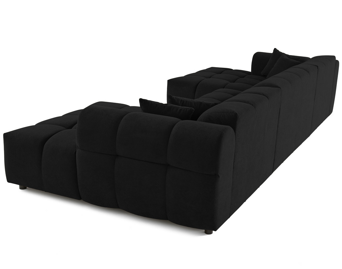 Canapé panoramique en U 7 places en tissu texturé Ray