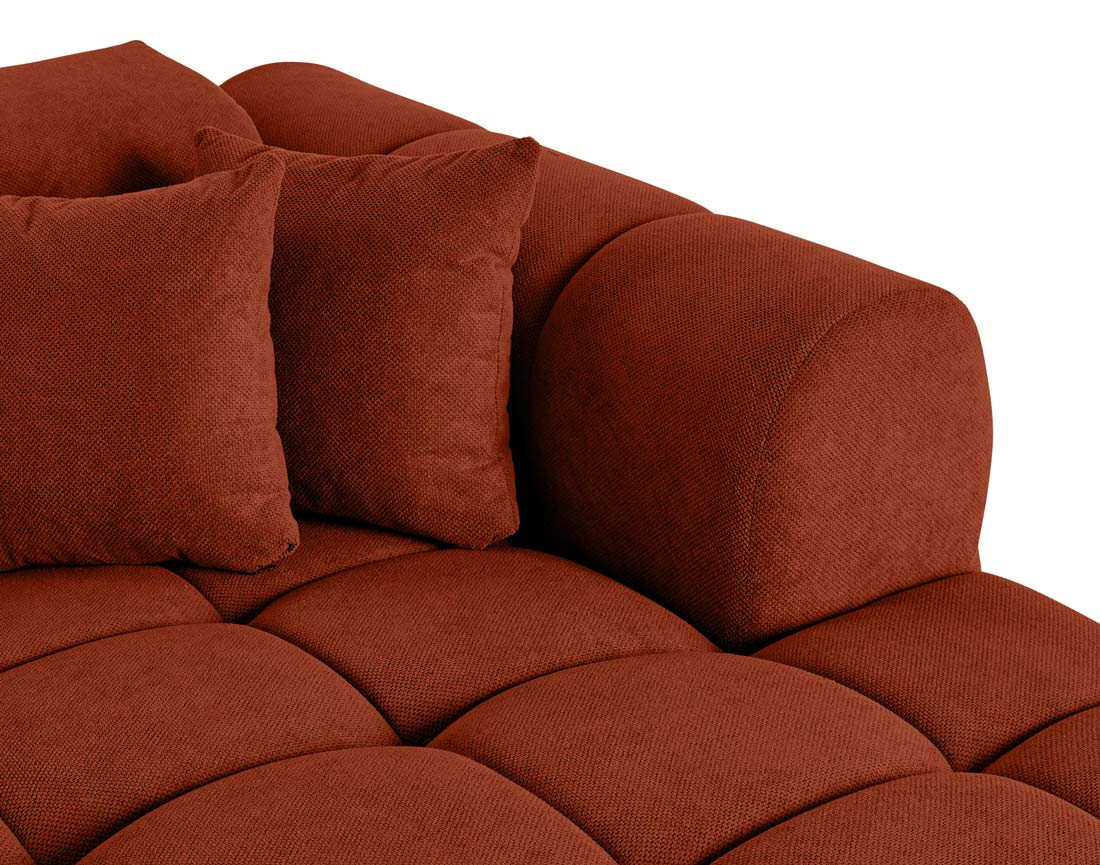 Canapé panoramique en U 7 places en tissu texturé Ray