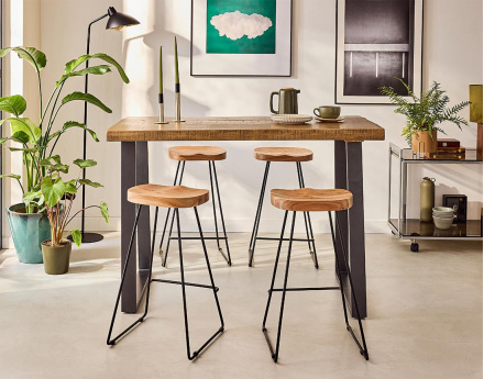 Table de bar bois massif de manguier 135 cm Jayto