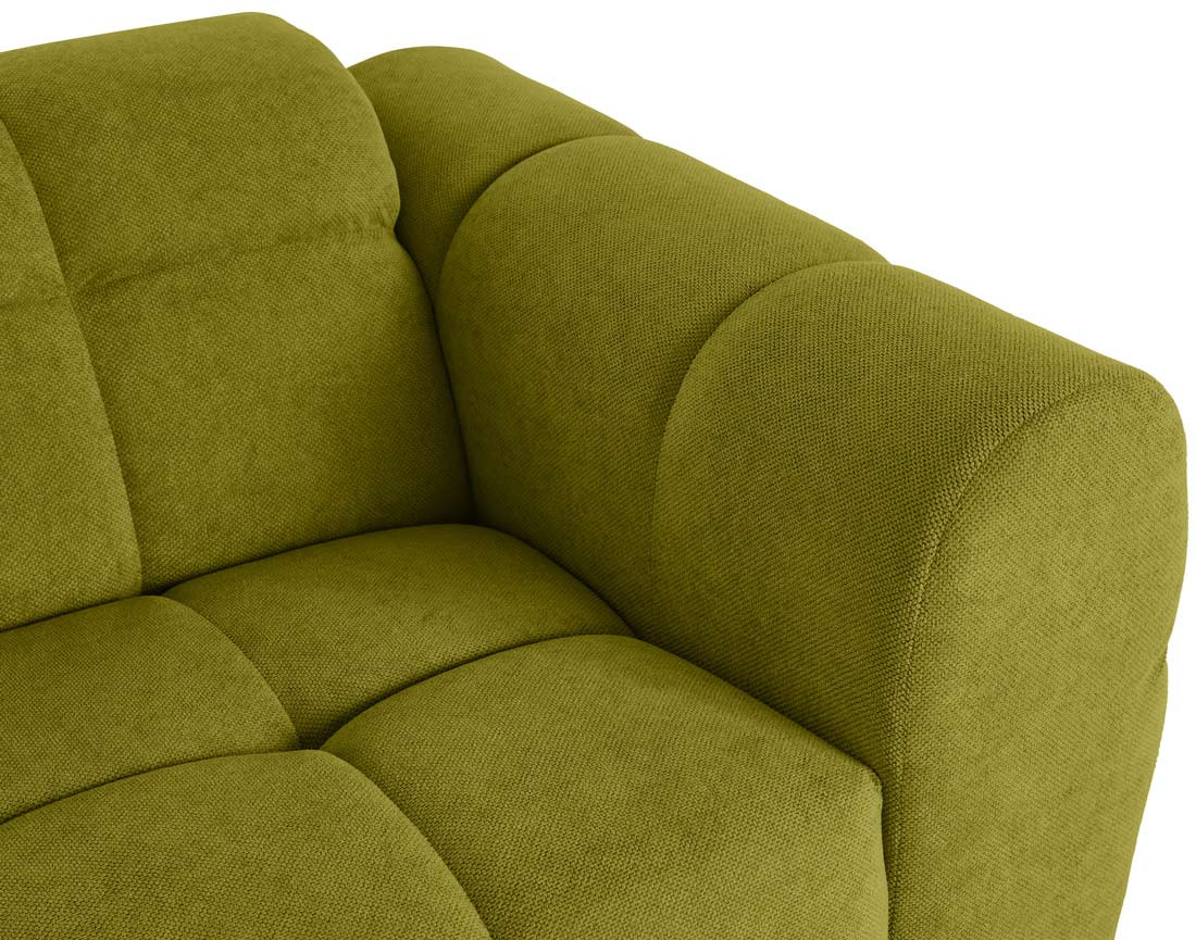 Canapé droit 2 places en tissu texturé Ray