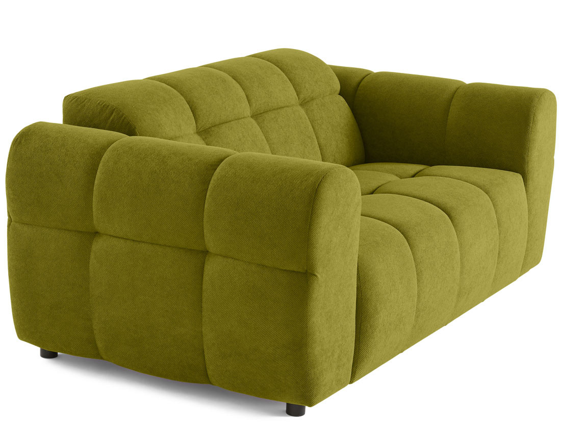 Canapé droit 2 places en tissu texturé Ray