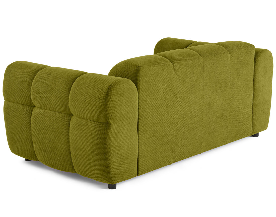 Canapé droit 2 places en tissu texturé Ray