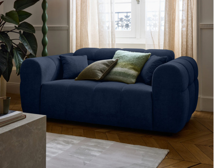 Canapé droit 2 places en tissu texturé Ray