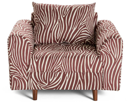 Fauteuil zèbre en velours Rune