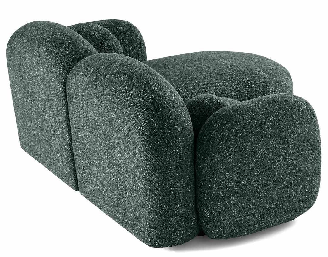 Canapé d'angle droit 3 places en tissu moucheté Velris